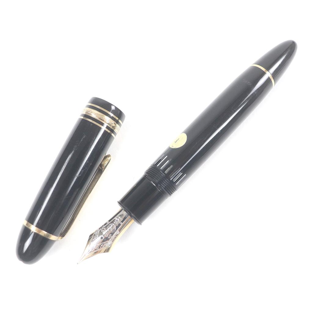 Very Good MONTBLANC Fountain Pen Meisterstck 149 Cap Type Black Gold 14C Mens Used