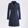 Women's Double-Breasted Wool Blend Mid-Length Coat