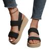 Wedge Heel Sandals Women's 2024 Spring New Muffin Heel Platform Women's Open-toe Elastic Elastic Sandals In Stock
