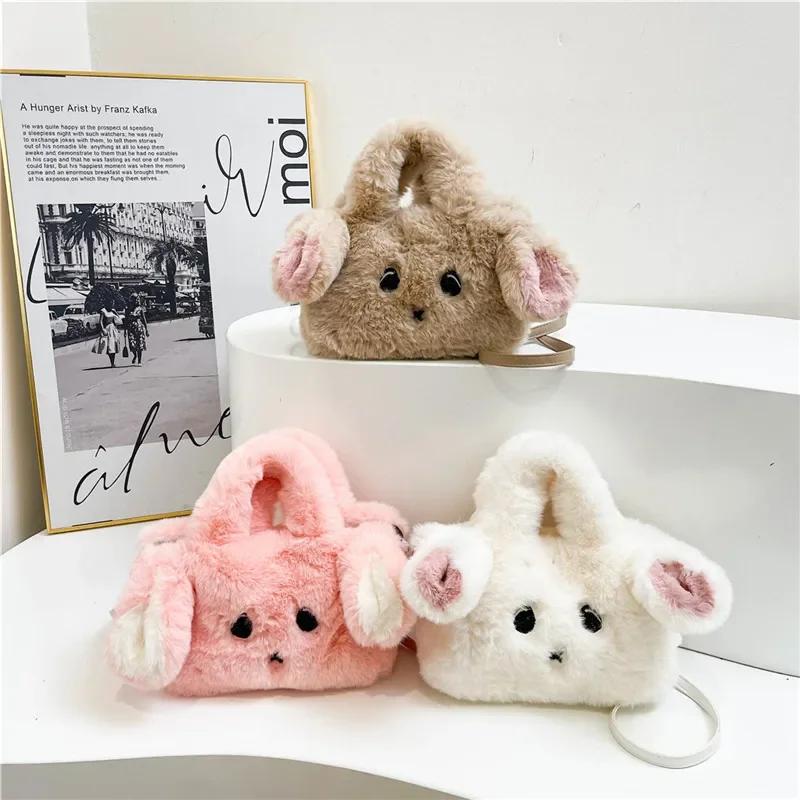 Shoulder Bags  Fashionable Personality  Versatile Style Bag  Lovely Cartoon Furry Rabbit Crossbody Bags  New