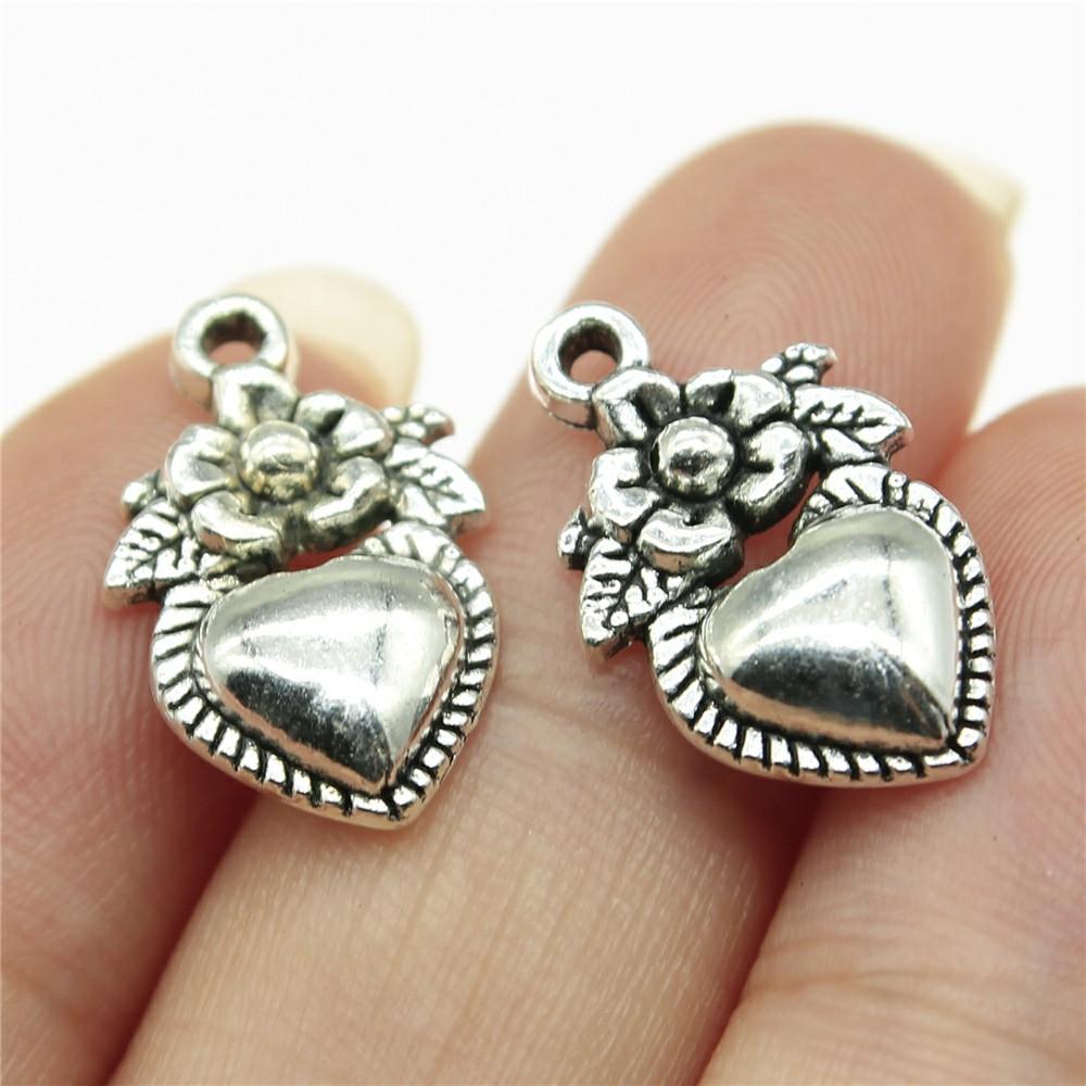 20 Stück Blumenanhänger Antiksilberfarbe Sonnenblumenanhänger Schmuck DIY Gänseblümchen-Anhänger Für Armbandherstellung