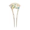 [Miaomyao] U-Shaped Hairpin with Pearl and Antique Flower Design, Japanese Kimono/Yukata Accessory, Gold