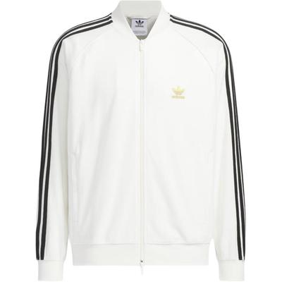 adidas Originals Colorblock Logo Baseballkragen Locker Langarm Reißverschluss Jacke Herren Jacken Weiß JX8972