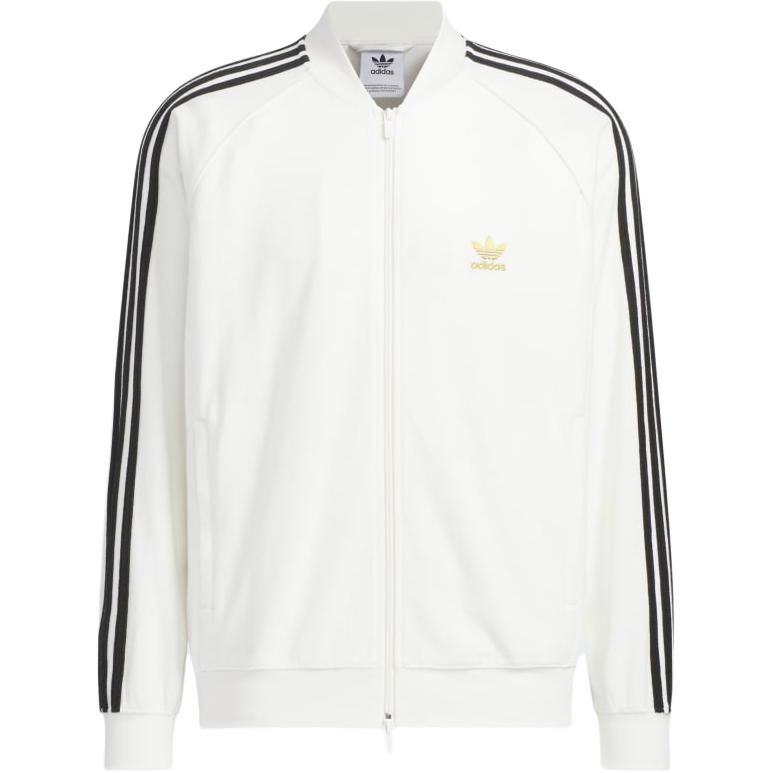 Adidas Originals Color Block Logo Baseball Collar Loose Long Sleeve Zip Jacket Men Jackets White JX8972 L