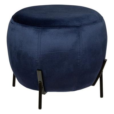 Atmosphera "Calabaza" Velvet Pouf - Blue