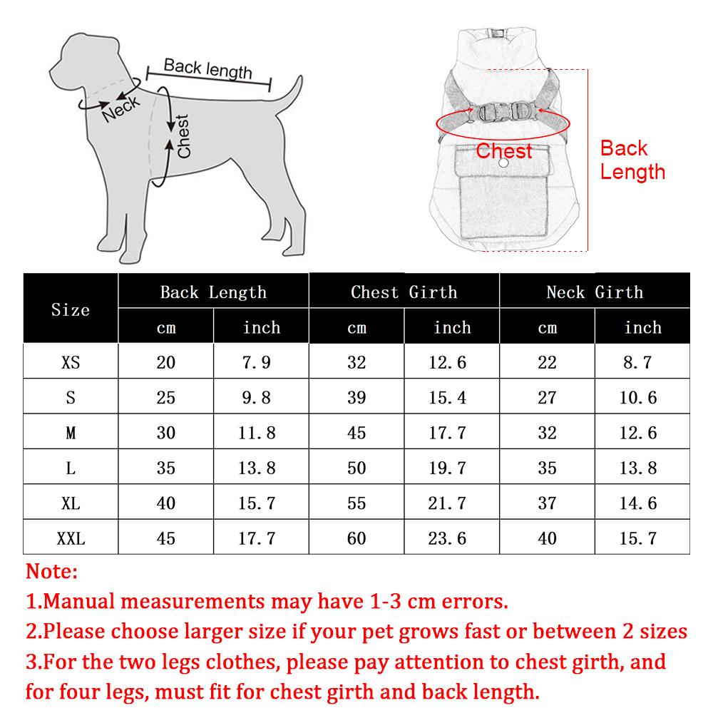 Autumn Winter Dog Warm Jacket Fashion Pet Clothes Windproof Coat XS-2XL Pets Vest for Small Medium Large Dogs Outfit Chihuahua Yorkie Pets Supplies