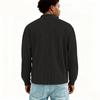 Men’s Ribbed Knit Pullover Half Zip Long Sleeve Casual Stand Collar Top for Everyday Wear Lightweight Sweater Style