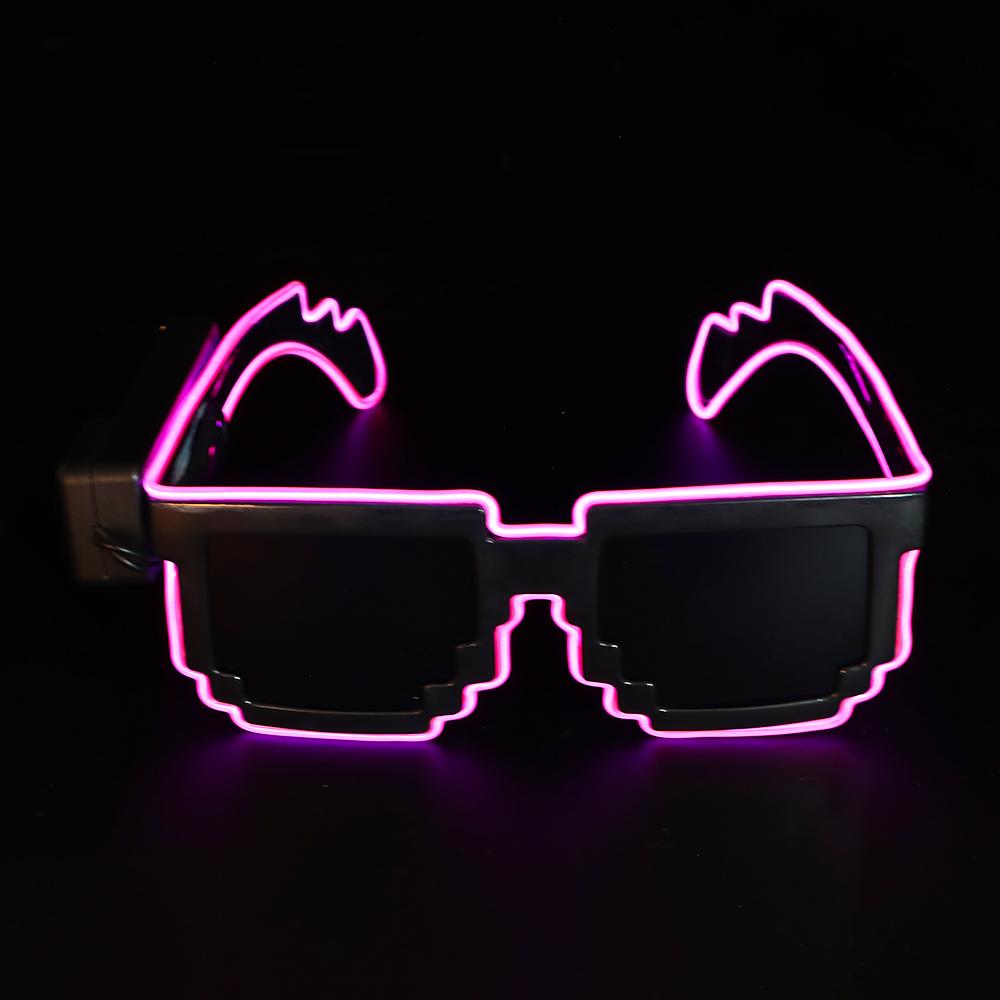 Halloween Navidad Cumpleaños Gafas con luz LED que brillan en la oscuridad Sombras de neón Rave para niños adultos