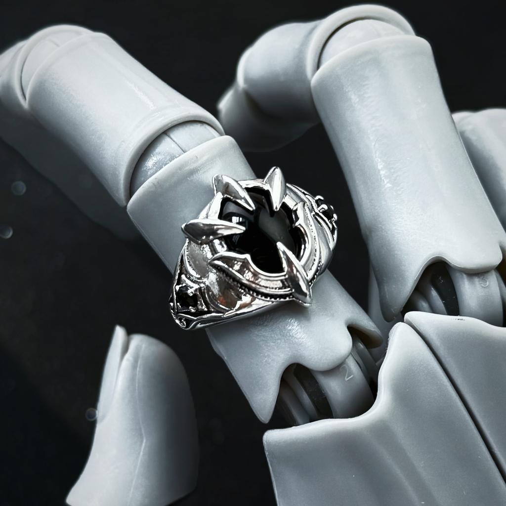 Retro Eagle Talon Adjustable Open Ring For Men Silver-plated Copper Gothic Punk Edgy Jewelry Bikers Accessories Gift for Him