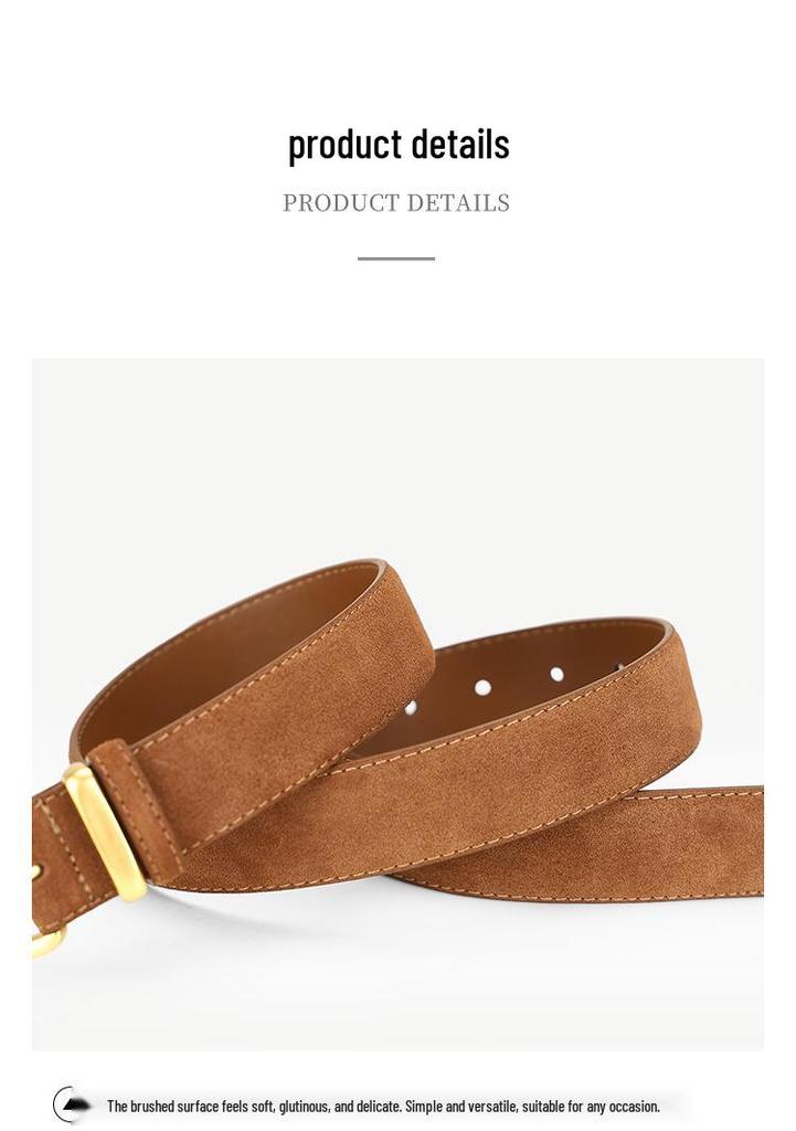 Women's Retro Suede Leather Belt - Versatile, Fashionable Cowhide Waistband