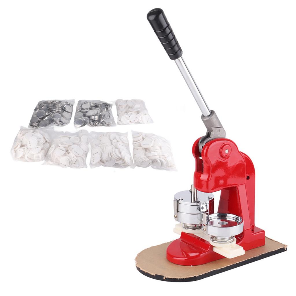Badge Machine 58mm Hand Punch Press Tool with Aluminum Alloy Sliding Mold + 500Pcs Buttons