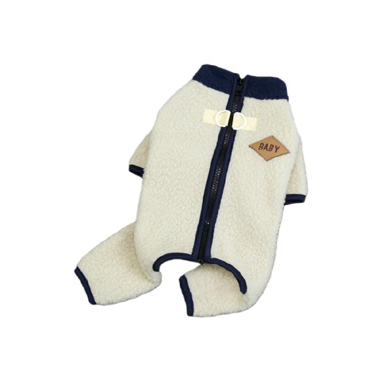 Plush Fleece Dog Coat with Leash Hook Winter Apparel Jumpsuit For Corgis Devons Small Breeds Soft Warm Pet Warm Romper