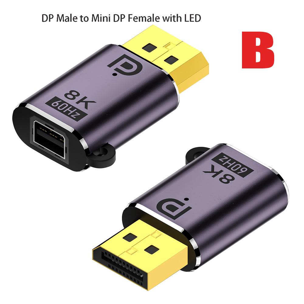 Mini DP to Big DP Converter 8K60HZ DP Male to Female Bidirectional Conversion Adapter Display Port Video Audio Extend Cable Plug