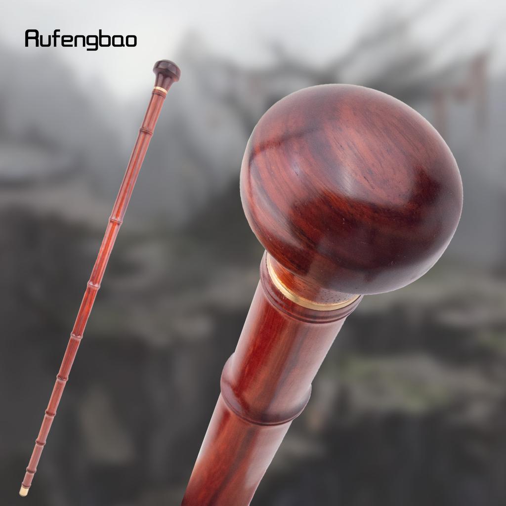 Red Round Wooden Bamboo Joint Walking Stick Decorative Cospaly Party Wood Walking Cane Halloween Mace Wand Crosier 89cm
