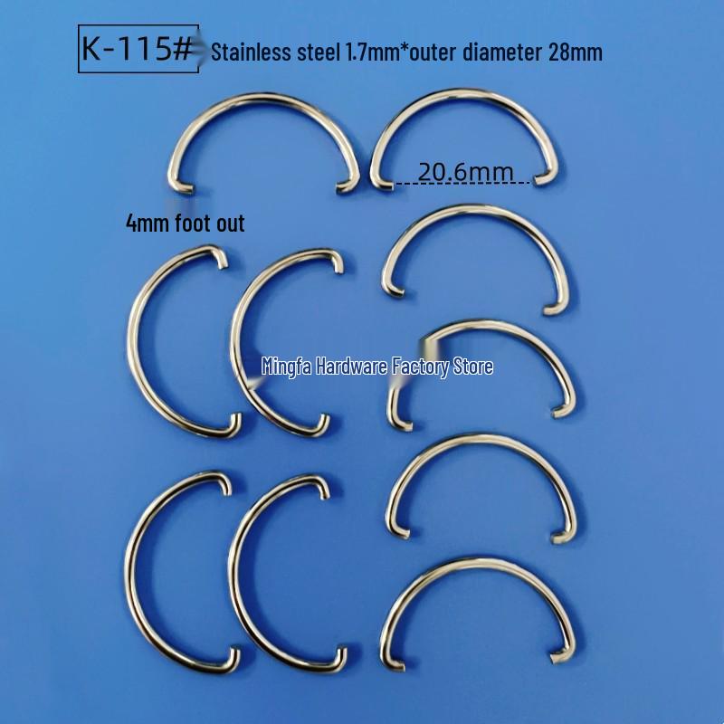 Spring Stainless Steel Snap Hook: Wire Clip Buckle, Elastic Snap Ring, U-Shape/C-Shape Retaining Ring
