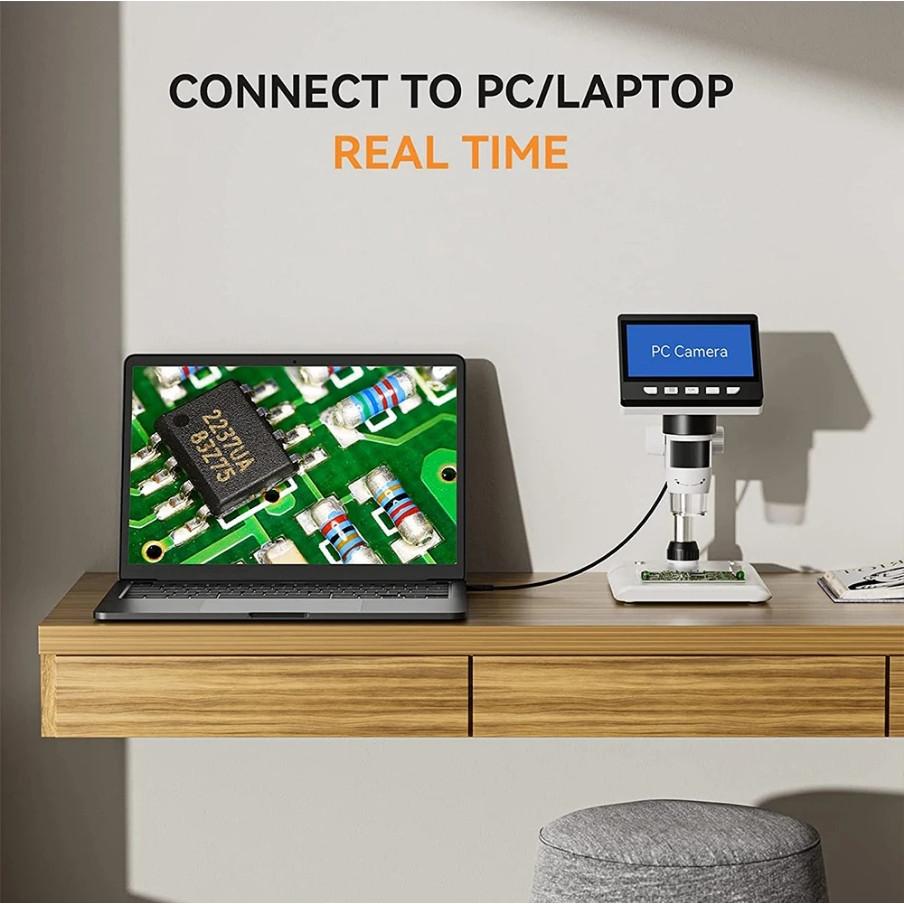 4.3 Inch HD 1080P 50-1000X Coin Microscopio Digital Microscope 2000mAh Electronics Repair PCB Soldering Microscope