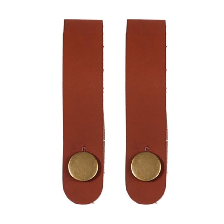 

PU Leather Guitar Headstock Tie Strap Hook with Metal Buttons Guitar Neck Strap коричневий