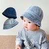 Retro Casual Style Baby Bucket Hat - Korean Denim, Trendy & Cute , Perfect for Stylish Outings, Adorable Toddler Fisherman Hat
