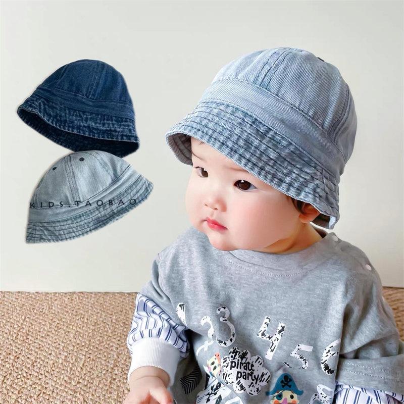 Retro Casual Style Baby Bucket Hat - Korean Denim, Trendy & Cute , Perfect for Stylish Outings, Adorable Toddler Fisherman Hat