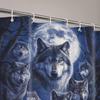 Wolves Under The Moon Four-Piece Bathroom Shower Curtain Floor Mat Three-Piece Toilet Cover