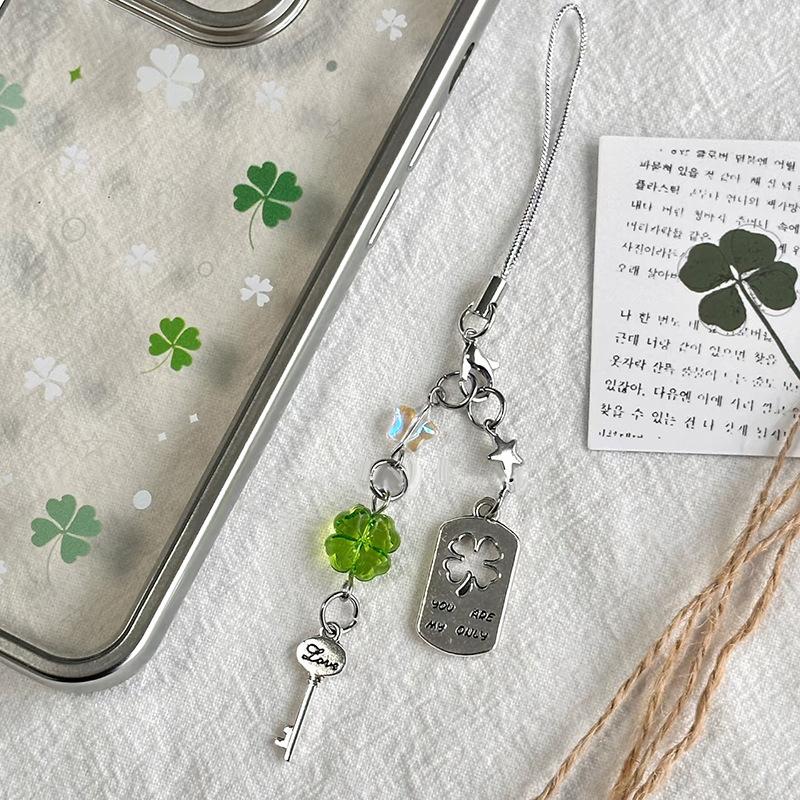 Transparent Keychain Cute Wind Chime Pendant Mobile Phone Lanyard Kawaii Bag Decorative Accessories Home Decorations