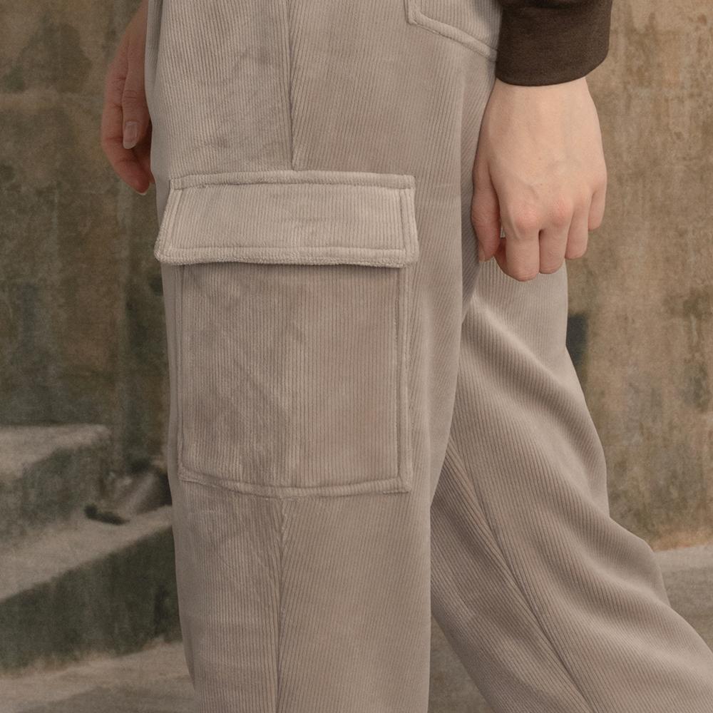 DURAN Corduroy Fleece-Lined Jogger Cargo Pants Dbf5W-9216 4 Colors