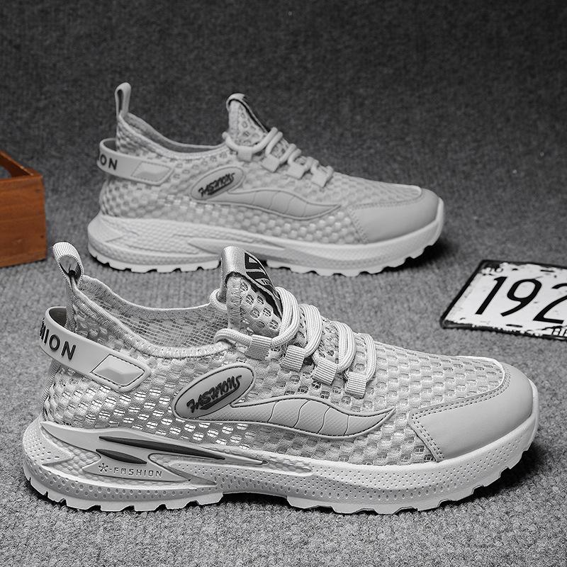 Summer New Versatile Men's Shoes Mesh Breathable Fly-woven Soft Sole Comfortable Casual Shoes Youth Campus Style Student Shoes