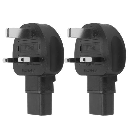 

2Pcs UK Plug to IEC320 C13 Power Adapter Power Cord Adapter Connector for Laptop Computer 100‑250V
