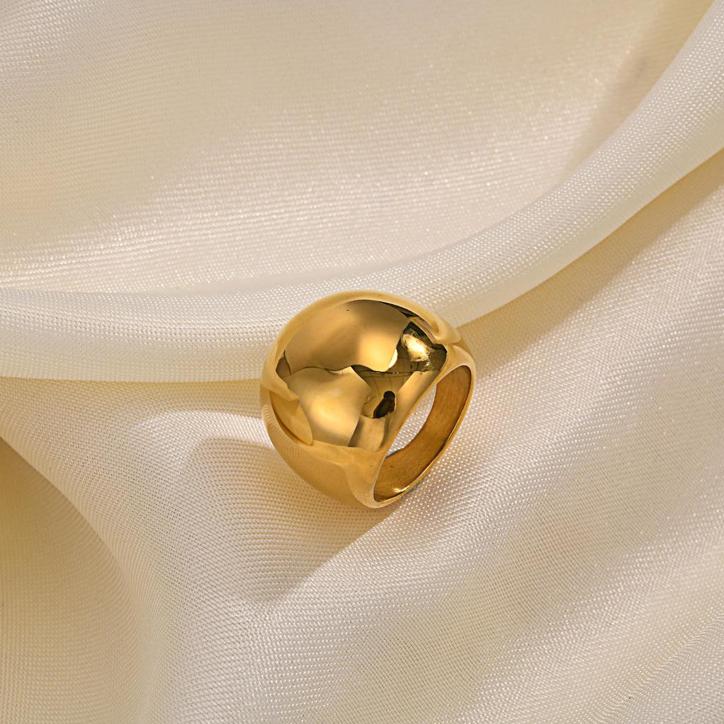Klobiger Kuppelring für Damen, Stapelbarer Dicker Marken-Edelstahl Statement-Schmuck Geschenk