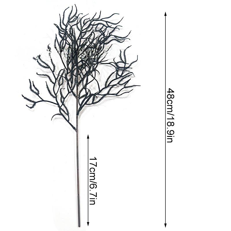 

1 шт. Пластиковое украшение Искусственные ветки дерева Настольное Настольное Имитация Цветочные ветки Сделай сам Черная серия Декоративный Хэллоуин