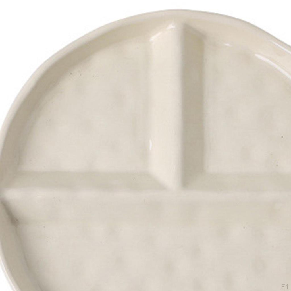 Adult Divided Plate, Ceramic Serving Tray, Practical Non-Slip Kitchen Storage for Controlling
