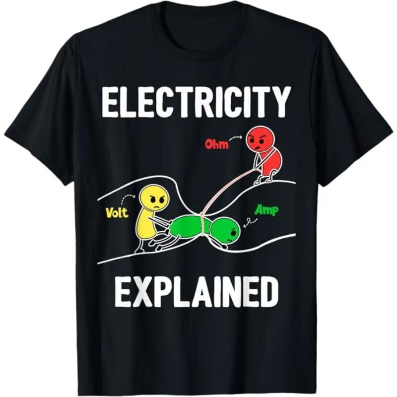 VIR Equation and Ohms Law Circuit Diagram Science Nerd Lover Unisexs Pure Cotton TShirt Couple Loose Fit TShirt Summer Top