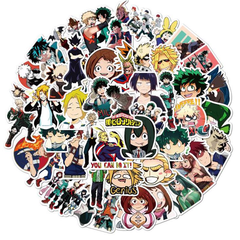 50 Unidades My Hero Academia Japão Anime Adesivos Para DIY Skate Guitarra Laptop