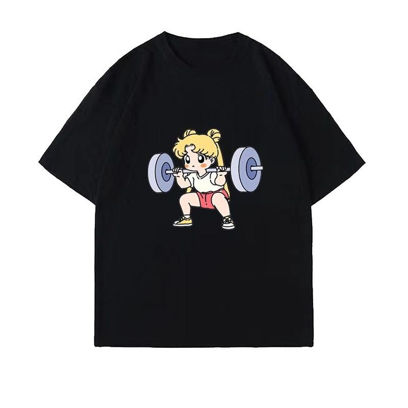 

Sailor Moon Fitness Womens TShirt Cotton Unisexs and Womens 2026 New Summer Cute Sweet Fun Short Sleeves Top S