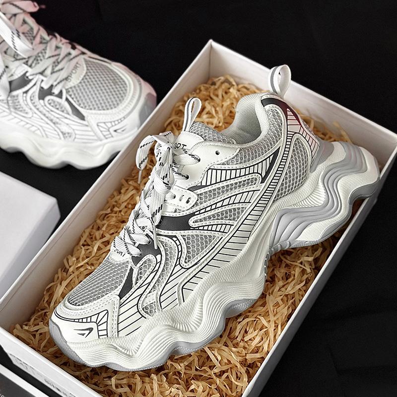 Invisible inner heightening shoes men's tide brand spring new breathable casual sports dad shoes men's shoes