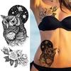 1PC Creative Flower Temporary Tattoos Sticker Fake Black Rose Tatoos Decal Women's Fashion Body Art Legs Arm Tatoos For Wedding Show