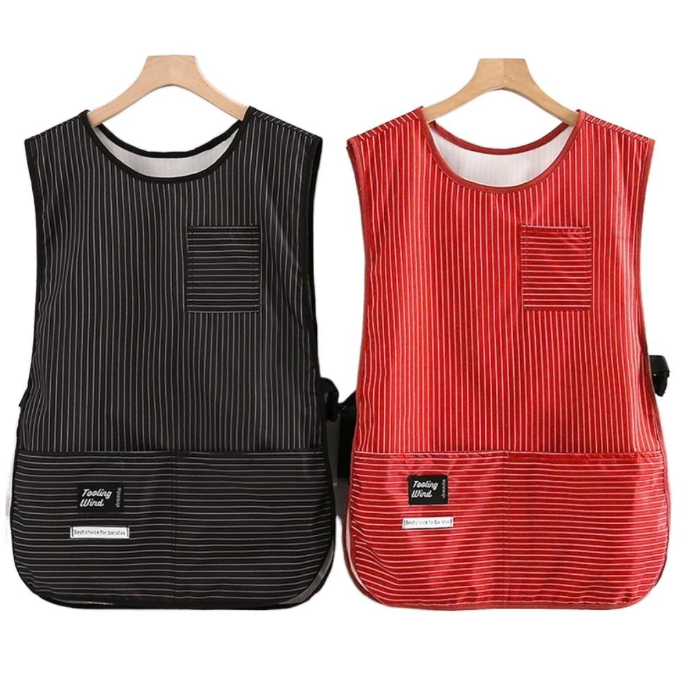 Minimalist Striped Stain-Resistant Apron Multipurpose Anti Dirty Kitchen Aprons Vest Style Waterproof Coffee House Uniform