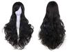 Pumpkin Parade Wig Set Long Curly Wavy Hair Full Stand Included Pure Black 3-piece