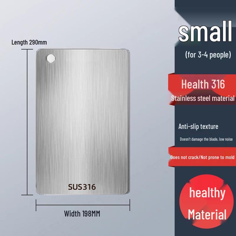 Large Antibacterial Cutting Board - 316 Stainless Steel, Anti-Mold, Thickened for Kitchen Use