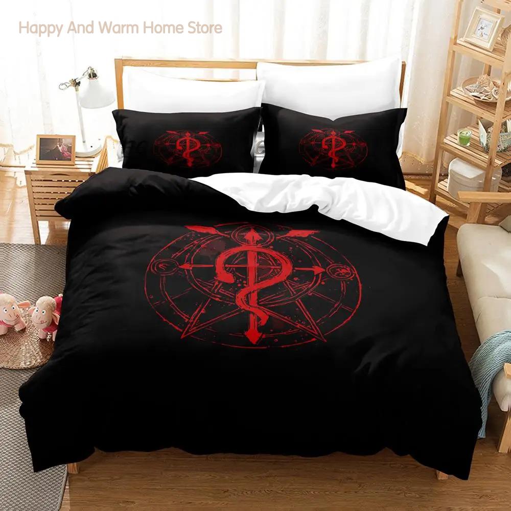 Neues Anime Alchemist Bettwäscheset Einzelbett Twin Full Queen King Size Bettset Aldult Jungen Schlafzimmer Bettbezugsets Anime Bettlaken Set