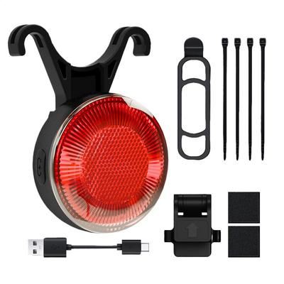 Bike Lights For Night Riding Smart Brake Sensor LED Rear Light Waterproof Rechargeable Taillight With 5 Lighting Modes Warning