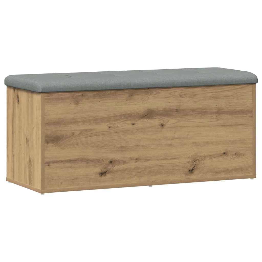 Panca Con Contenitore Rovere Artigianale 102X42X45Cm Legno Lamellare