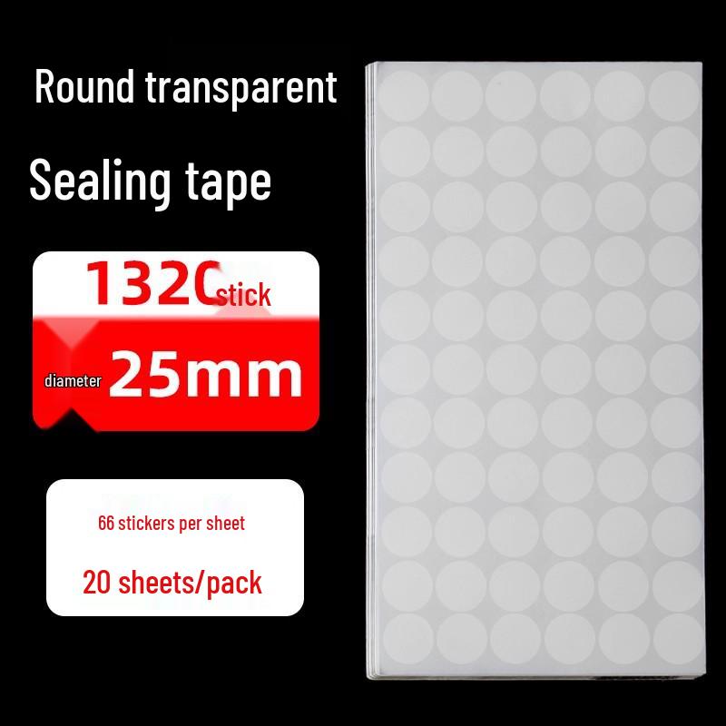 Transparent Round Sealing Stickers - Extra Adhesive PET Dots for Box Sealing