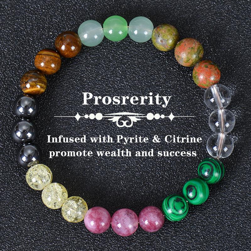 Браслет из натуральных камней и хрусталя для женщин, унисекс, 7 чакр, защита энергии, исцеление, процветание, браслет, удача