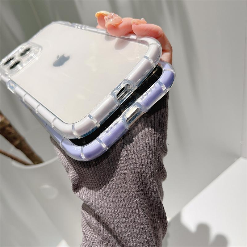 Transparent Luminous Bumper Case For Iphone 14 11 12 13 Pro Max 13pro X Xr Xs Shockproof Clear Silicone Air Buffer Cover Coque
