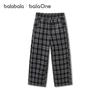 Balabala Girls' Plaid Fleece-Lined Winter Pants