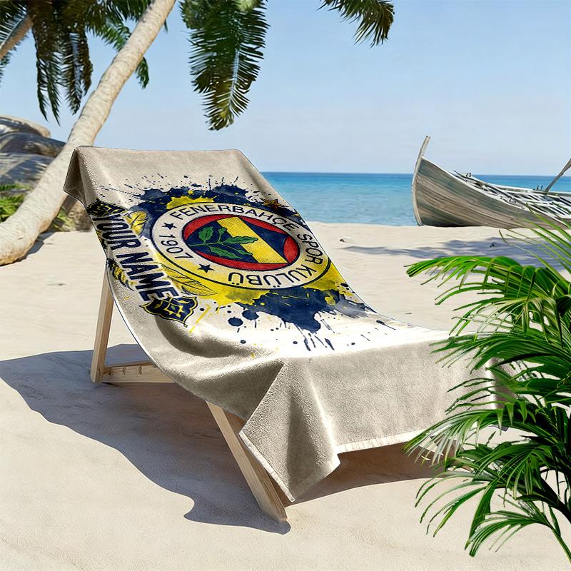 Fenerbahce Spor Kulübü Print Beach Towel, Large Soft Quick Dry Towel for Beach Camping Swimming