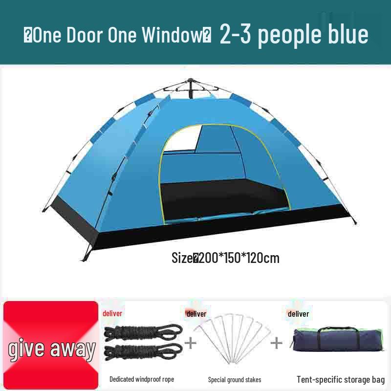 Double Person Automatic Tent: Thickened, Rainproof & Sun-Protective for Outdoor, Wild Camping or Beach Use