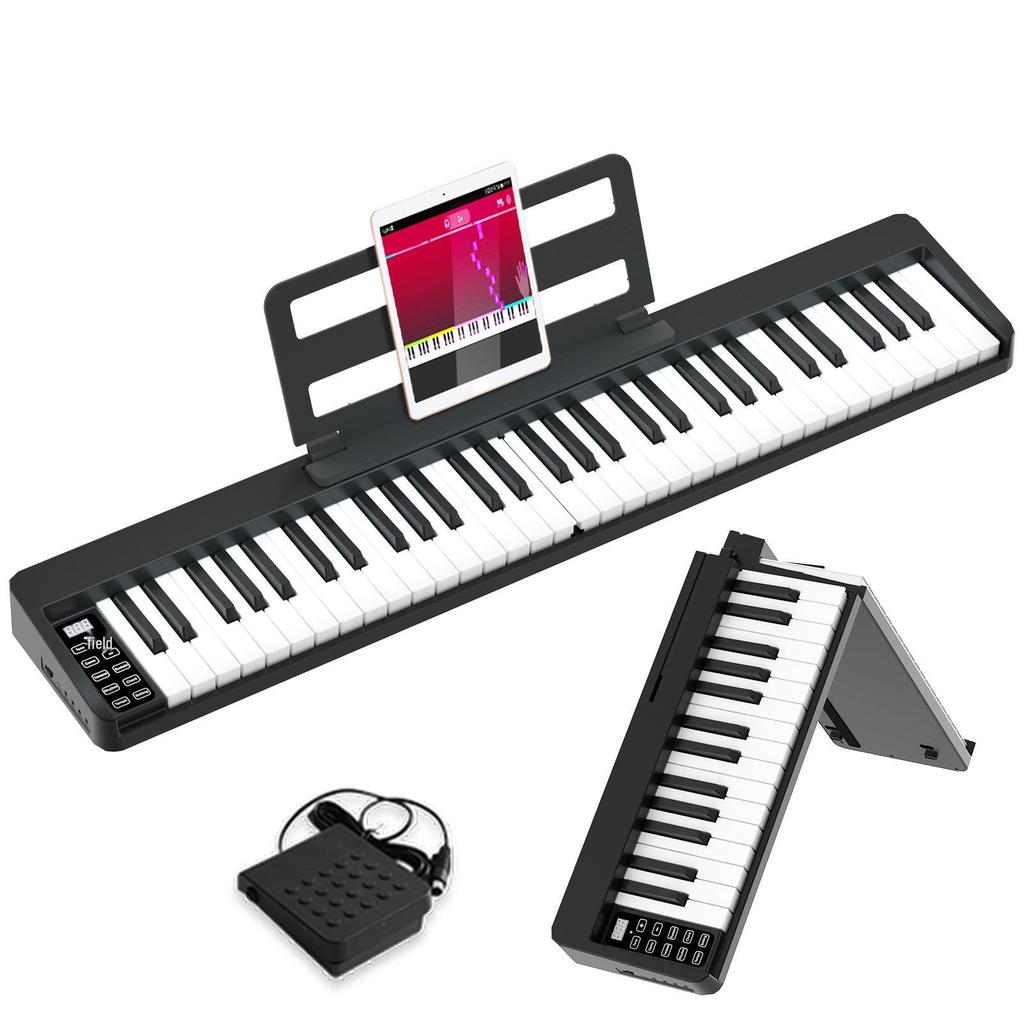 Portable 61-Key Foldable Electronic Piano Keyboard for Beginners and Adults