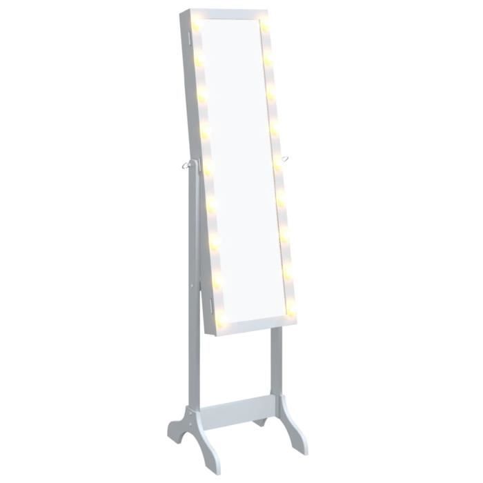 VidaXL White Standing Mirror with White LED 34x37x146 Cm 351766